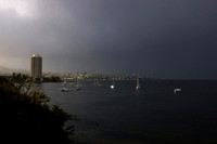 A Showery Afternoon. Wrest Point Casino and Battery Point from Sandy Bay.