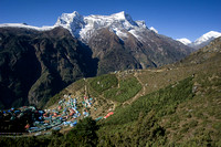 Namche Bazaar with Kongde Ri behind